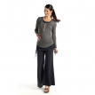 Zippered Long Sleeve Nursing Tee in Charcoal