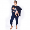 jogger pant, striped tank, and poncho outfit